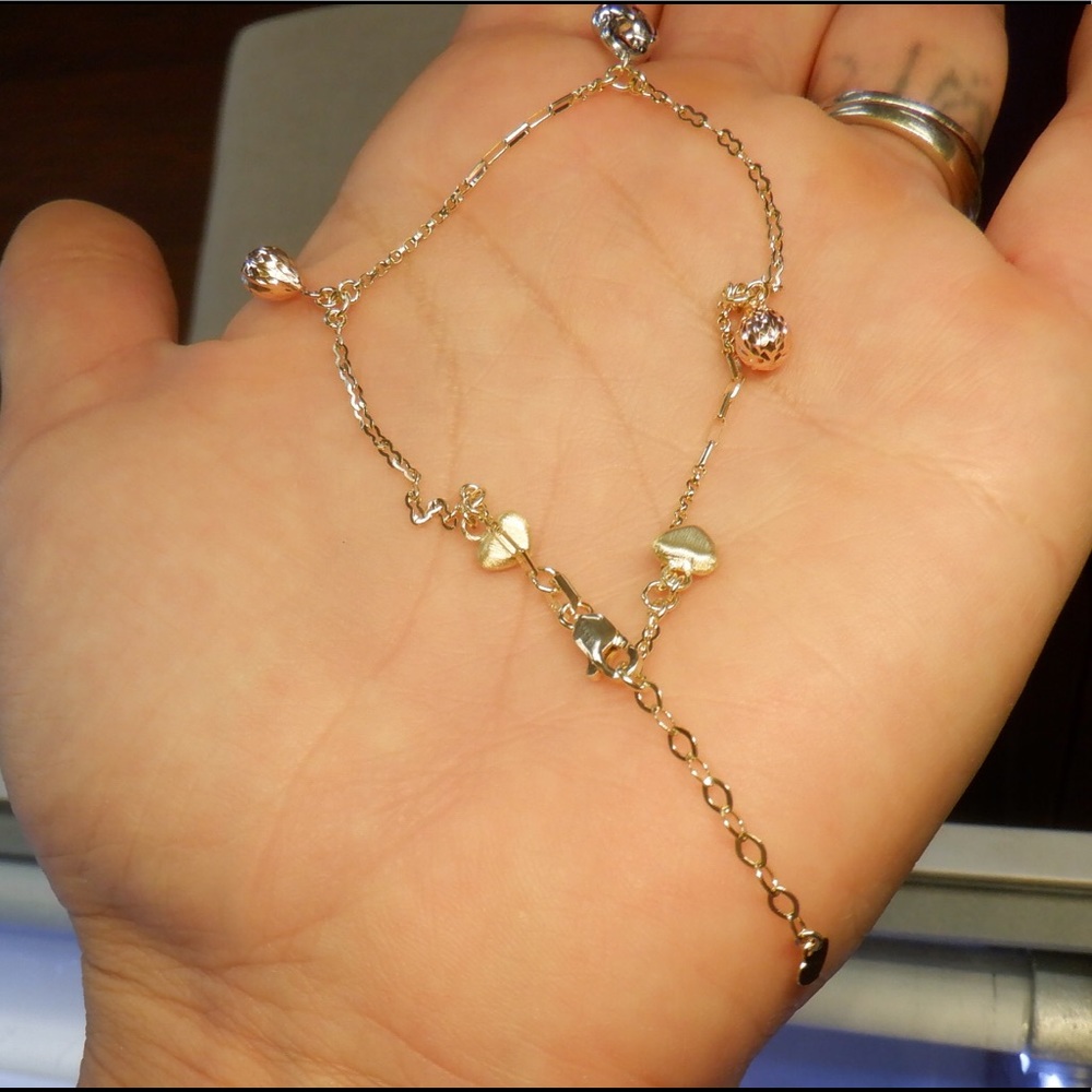 NEW 14k gold charm bracelet
